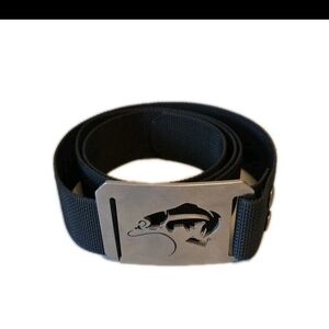 Men's Black Belt with Fish Buckle